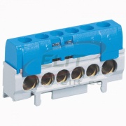 N-Terminal Block, 1x 10..35mm² + 5x 6..25mm², 100A 400V, touch-proof, Legrand, blue
