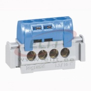 N-Terminal Block, 4x 1.5..16mm², 80A 400V, touch-proof, Legrand, blue