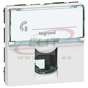 Socket Mosaic, mech.| RJ12| 6contacts, ¼ turn terminal, 2M, Legrand, white