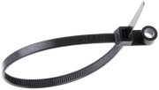Cable Tie w. Screw Mount 313/7.6 SW, 54.4kg, Polyamide 6.6, -40..85°C, UL94 V-2, UL ^Lloyd’s, 100pcs/pck, black
