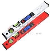 Digital Electronic Level/Angle Gauge, 360° angle finder res. 0.1°29.4 acc. 0..90°≤0.1°, range 4x 90°, work temperature 5..50°C, work humidity ≤85% RH, 4x built-in on base plate, 2x 1.5V AAA battery not incl., L400mm, GVDA