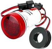 Ammeter ^Vmeter XB7 Monolithic, ø22.5mm, 0..100AAC ^30..500VAC, IP65, red