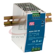 Power Supply NDR, input 90..264VAC/ 127..370VDC, output 240W 10A 24..28VDC, LED, W63mm, TS35, UL/TÜV/CE
