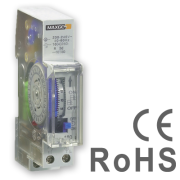 Time Switch TM-180, 1NO 16A 230VAC, vert. dial, 1seg. 15min acc. ±5min, daily prog., 100h reserve, 3pos. override switch, man c.o. to summer/winter time, 1M, sv 240VAC, MaxGE