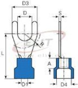 Kahvel-kaabliking kraega V 3.7 b, 1.5..2.5mm² M3.5, G3.7 L21, -25..75°C, PVC, 100pcs/pck, sinine