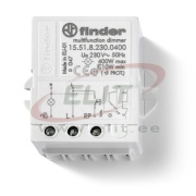 Dimmer 15.51, 1NO 400W 230VAC, 50W LED, samm reguleerimine, paigaldus seadmetoosi, Finder