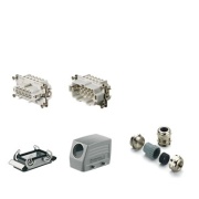 Heavy-duty connector kit RockStar® HDC-KIT-HE 10.110 M, kit, size 4, 90°, 10P, 16A 500V, diecast alumiinium, -40..100°C, brass M25, screw clamp, IP65, Weidmüller