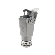 Base HDC 04A ELU 1M20G, size 1, side-locking clamp on lower side, diecast alumiinium, -40..125°C, screw mount, M20, IP65, Weidmüller