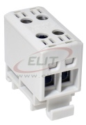 Hargnemisklemm Al/Cu UK16/2A, 1P (4holes) 1.5-16mm² 150/164A 1000VAC/ 1500VDC, Hex4 1.5Nm 1.5mm²/ 3.5Nm 2.5..6mm²/ 7Nm 10..16mm², TS35, hall
