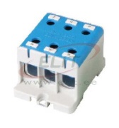 Hargnemisklemm UK95/3N, 1P (6ava) 16-95mm² 220/245A, TS35, paigaldusplaat, MaxPro, sinine