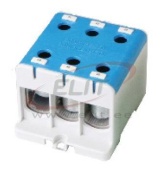Hargnemisklemm Al/Cu UK150/3N, 1P (6holes) 35-150mm² 580/640A 1000VAC/ 1500VDC, Hex6 14Nm 25..50mm²/ 35Nm 70..150mm², TS35/ panel mount, MaxPro, sinine