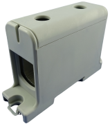 Hargnemisklemm Al/Cu UK150/1A, 1P (2holes) 35-150mm² 290/320A 1000VAC/ 1500VDC, Hex6 14Nm 25..50mm²/ 35Nm 70..150mm², TS35/ panel mount, MaxPro, hall