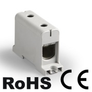Hargnemisklemm Al/Cu UK150/1A, 1P (2holes) 35-150mm² 290/320A 1000VAC/ 1500VDC, Hex6 14Nm 25..50mm²/ 35Nm 70..150mm², TS35/ panel mount, MaxPro, hall