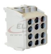 Hargnemisklemm Al/Cu HLAK 25-1/4 M2, 2x 25/16mm²/ 4x 16/10mm², 130/100A 1000VAC/DC, 2.5/2Nm, TS35, hall