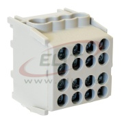 Hargnemisklemm Al/Cu HLAK 25-1/6 M2, 2x 25/16mm²/ 6x 16/10mm², 130/100A 1000VAC/DC, 2.5/2Nm, TS35, Pollmann, hall