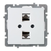 Andmesidepesa Touran, 2x RJ45 cat.5e, süvis, Nilson, valge