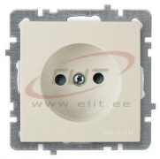 Pistikupesa lapselukuga Touran, 2P 16A 250VAC, süvis, beež