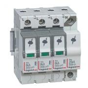 Liigpingepiirik, 4P, T1+T2, Uc 320VAC, impulse current (10/350μs) Iimp 12.5kA, discharge current (8/20μs)| Imax 60kA, In 25kA, TT/TNS, Legrand