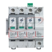 Liigpingepiirik, 3P+N, T1+T2, Uc 320VAC, impulse current (10/350μs) Iimp 12.5kA/(N-PE)50kA, discharge current (8/20μs)| Imax 60kA, In 25kA/(N-PE)50kA, abikontakt, TT/TNS, Legrand