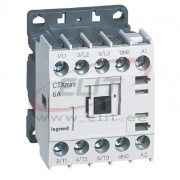 Minikontaktor CTXmini, 2.2kW 6/20A 3x400VAC, 1NO 10A 240VAC, cv 230VAC, TS35/ panel mount