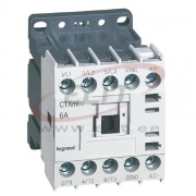 Minikontaktor CTXmini, 2.2kW 6/20A 3x400VAC, 1NC 10A 240VAC, cv 24VDC, TS35/ panel mount