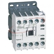 Minikontaktor CTXmini, 4kW 9/20A 3x400VAC, 1NO 10A 240VAC, cv 24VDC, TS35/ panel mount