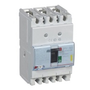 Kompaktkaitselüliti DPX³ 160, 160A 3x 415VAC 16kA, short-circuit protection 0.8..1In, overload protection 10In, incl. screws/ cage clamps Al/Cu 70/95mm², panel mount