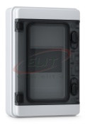 Plastkilp VORTEX, 4M, Ui= 1500V AC/DC, PEN 4+4, 210x143x100mm, PC/ABS, -25..60°C, UV-stable, HF, cl. II, IP65 IK10, Maxpro, kirgas, hall