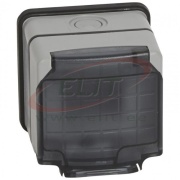 Adapter Plexo66, for Mosaic, 2M, semi transparent lid, 2x ISO20 membrane glands, IP66 IK08, Legrand, hall