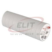 Isoleerteip, 19mm x 20m, dielectric strength 40 kV/mm, PVC, UV resistant, water resistant, -25..90°C, valge, Emos