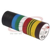 Isoleerteip, 19mm x 20m, dielectric strength 40 kV/mm, PVC, UV resistant, water resistant, -25..90°C, 10pcs. mix, Emos