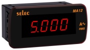 Digi-ampermeeter MA12, 4digits 7segment LED display, 1Ø-2wire, 0..5AAC (5..4000A), sv 240VAC ±20%, ■52x102/ □46x92mm, IP65