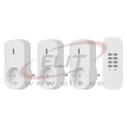 Kaugjuhitavad pistikupesad (3tk) 2P+E Schuko max 4,35A 1000W 230VAC, IP20, kompl. kaugjuhtimispult 433.92MHz kuni 25m, kompl 1x CR2032, valge, Emos