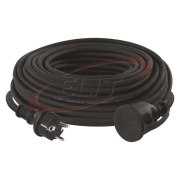 Ilmastikukindel pikendusjuhe 30m pistikuga, jätkupesa klapiga 1x 2P+E Schuko 16A 250V 3680W, kaabel neopreen H07RN-F3G 1,5 mm2, IP44, must, Emos