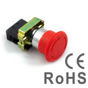 e-Stop surunupp , D40 red mushroom, turn » release, ø22.5mm, 1NC 10A 250VAC, IP40