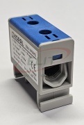 Hargnemisklemm Al/Cu UK50/1N, 1P (2holes) 2.5-50mm² 145/160A 1000VAC/ 1500VDC, Hex5 4Nm 2.5..4mm²/ 12Nm 6..50mm², TS35, sinine
