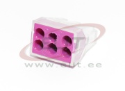 Harukarbiklemm WCT, 6x 0.75..2.5mm² 32A 400V, transparent/purple