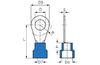 Kaabliking kraega R 6.4 b, 1.5..2.5mm² M6, ø6.4 L27, -25..75°C, PVC, 100pcs/pck, sinine