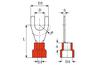Kahvel-kaabliking kraega V 3.7 r, 0.5..1.5mm² M3.5, G3.7 L20.6, -25..75°C, PVC, 100pcs/pck, punane