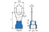 Kahvel-kaabliking kraega V 6.4 b, 1.5..2.5mm² M6, G6.5 L27.2, -25..75°C, PVC, 100pcs/pck, sinine