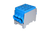 Hargnemisklemm Al/Cu HLAK 35-1/4 M2, 2x 35/25mm²/ 4x 25/16mm², 160/125A 1000VAC/DC, 3.5/2.5Nm, TS35, Pollmann, sinine