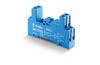 Socket 95.85.3, 40.51/40.52/40.61/44.52/44.62, takes 99.80, incl. 095.71 metal retaining clip, marker, panel mount, TS35, sinine