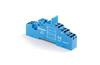 Socket 95.05, 40.51/40.52/40.61/40.62/44.52/44.62, takes 99.02/86.x0, push-in, incl. 095.71 metal retaining clip, marker, panel mount, TS35, sinine