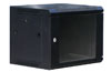 Seadmekapp 19in, 9U 600Wx500Hx500D, klaasuks, eemaldatav külgsein, paigaldus seinale, flat-pack, must
