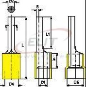 Pin Terminal w. Collar Pin g, 4..6mm² 600V, -25..75°C, PVC ^brass, 100pcs/pck, yellow