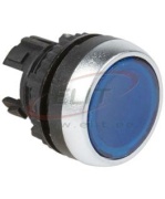 Push-button ACS, illuminated head, ø22.5mm, metal bezel, IP66/69K IK05, blue