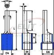 Pin Terminal w. Collar Pin b, 1.5..2.5mm² 600V, -25..75°C, PVC ^brass, 100pcs/pck, blue