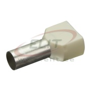 Twin Wire-End Ferrule w. Collar Ct 100014 w, 2x10x14mm, 100pcs/pck, cream
