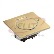 Floor Socket Box Arteor/Mosaic, square, 1x 2M, white LED, 180° opening flap, IP44 IK08, Legrand, golden brushed