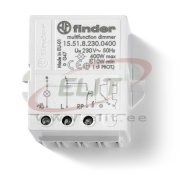 Dimmer 15.51, 1NO 400W 230VAC, 50W LED, step regulation, built-in box mounting, Finder